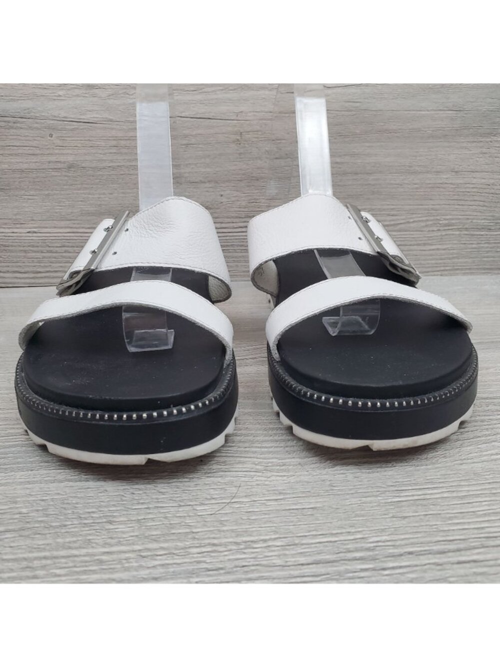 Sorel Roaming Buckle Slide in Sea Salt - Picture 6 of 11